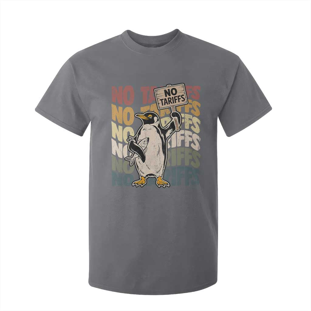 Funny Resist Penguins T Shirt For Kid No Tariffs On Penguin TS11 Charcoal Print Your Wear
