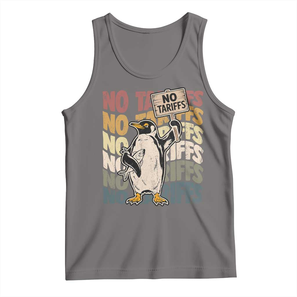 Funny Resist Penguins Tank Top No Tariffs On Penguin TS11 Deep Heather Print Your Wear