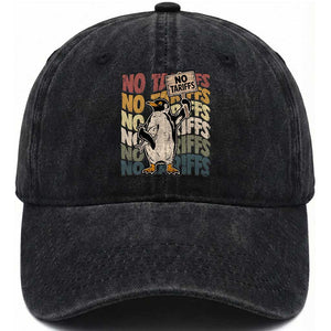 Funny Resist Penguins Washed Cotton Baseball Cap No Tariffs On Penguin TS11 Print Your Wear