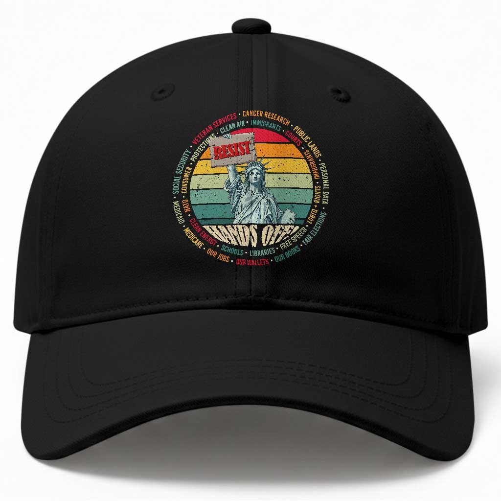 Funny Hands Off Baseball Cap Resist Vintage Statue Of Liberty TS11 Print Your Wear