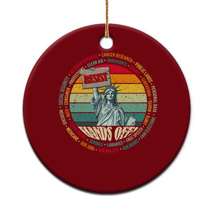 Funny Hands Off Ceramic Ornament Resist Vintage Statue Of Liberty TS11 1pc Red Print Your Wear