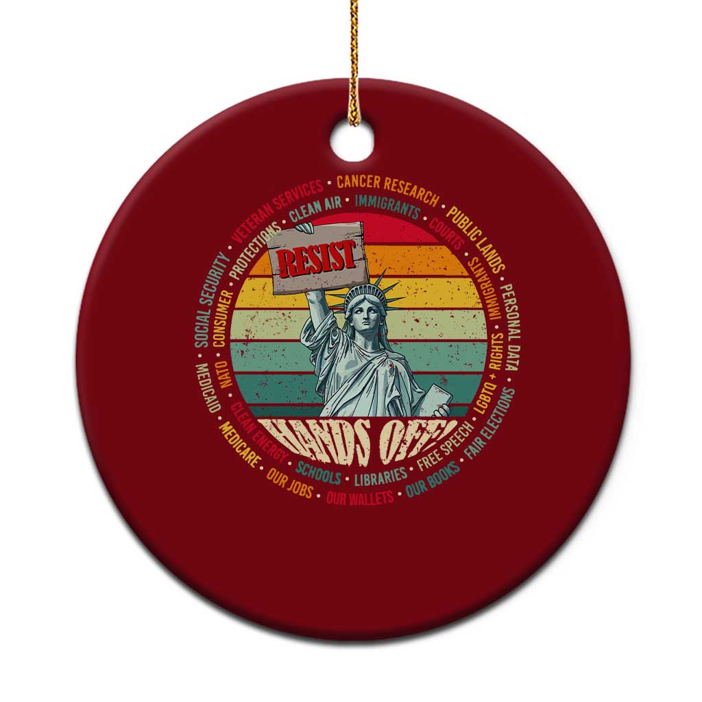 Funny Hands Off Ceramic Ornament Resist Vintage Statue Of Liberty TS11 1pc Red Print Your Wear