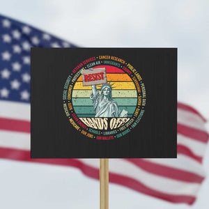 Funny Hands Off Protest Sign Resist Vintage Statue Of Liberty TS11 Horizontal 18" × 24" Black Print Your Wear