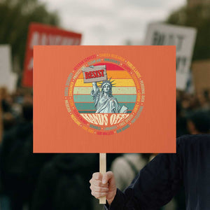 Funny Hands Off Protest Sign Resist Vintage Statue Of Liberty TS11 Horizontal 18" × 24" Orange Print Your Wear