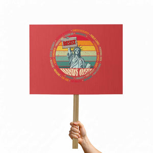 Funny Hands Off Protest Sign Resist Vintage Statue Of Liberty TS11 Horizontal 18" × 24" Red Print Your Wear