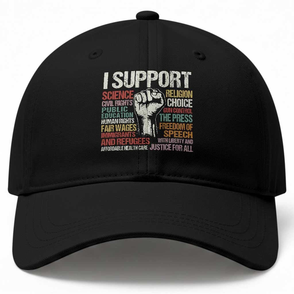 I Support Progressive Liberal Human Rights Baseball Cap Vintage Hand Fist TS11 Print Your Wear