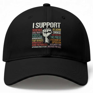 I Support Progressive Liberal Human Rights Baseball Cap Vintage Hand Fist TS11 Print Your Wear