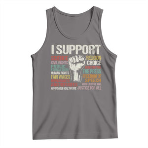 I Support Progressive Liberal Human Rights Tank Top Vintage Hand Fist TS11 Deep Heather Print Your Wear