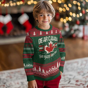 Dear Canada We Hate Him Too Knit Sweatshirt Vintage Maple Leaf TS11 Christmas Print Your Wear