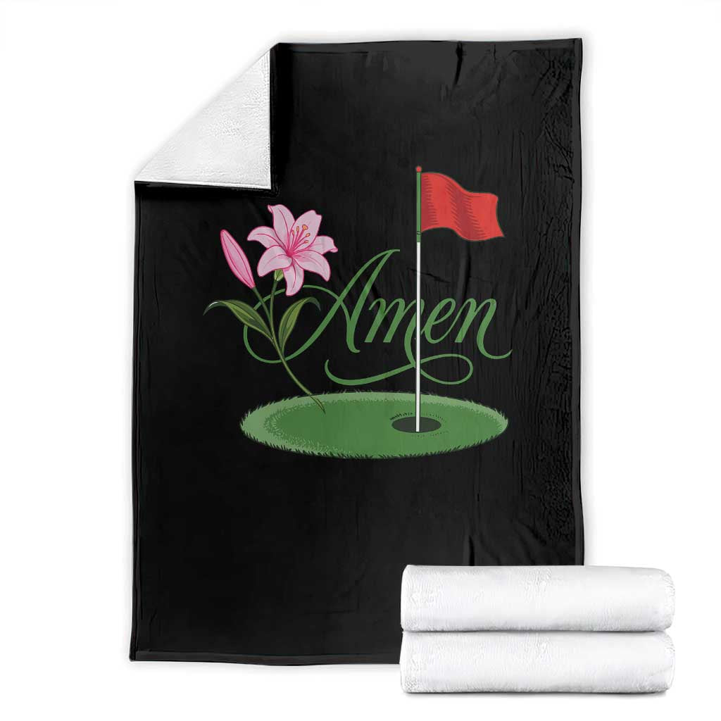 Amen Funny Golf Throw Blanket Azalea Floral Augusta Georgia for Golfers TS11 Black Print Your Wear