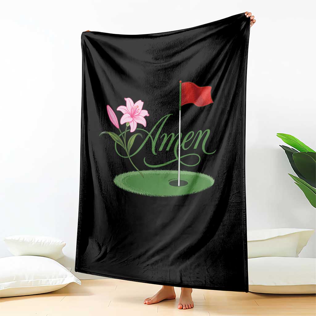 Amen Funny Golf Throw Blanket Azalea Floral Augusta Georgia for Golfers TS11 Print Your Wear
