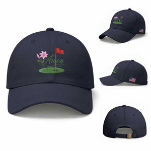 Amen Funny Golf Baseball Cap Azalea Floral Augusta Georgia for Golfers TS11 Baseball Cap Universal Fit Navy Print Your Wear