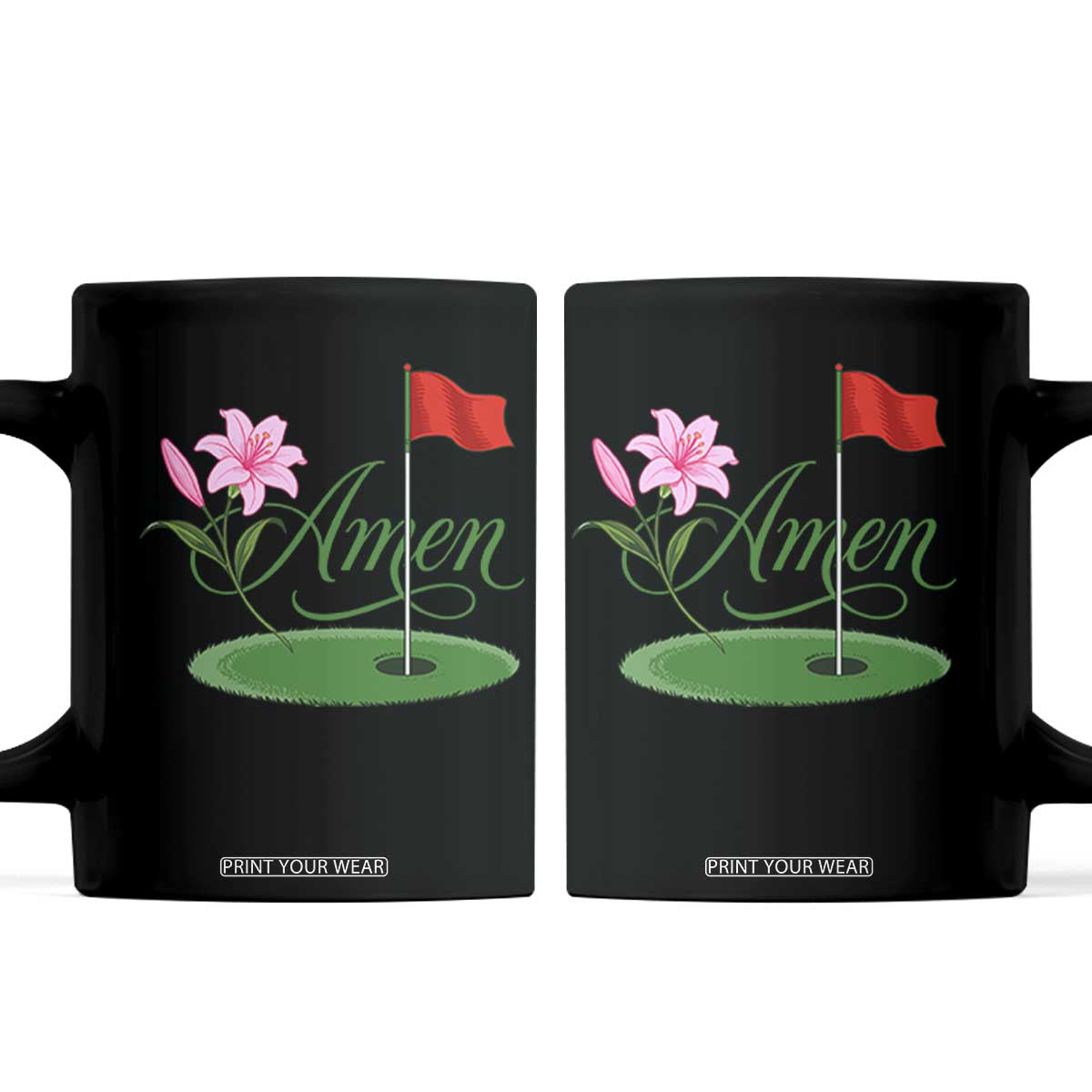 Amen Funny Golf Coffee Mug Azalea Floral Augusta Georgia for Golfers TS11 Black Print Your Wear