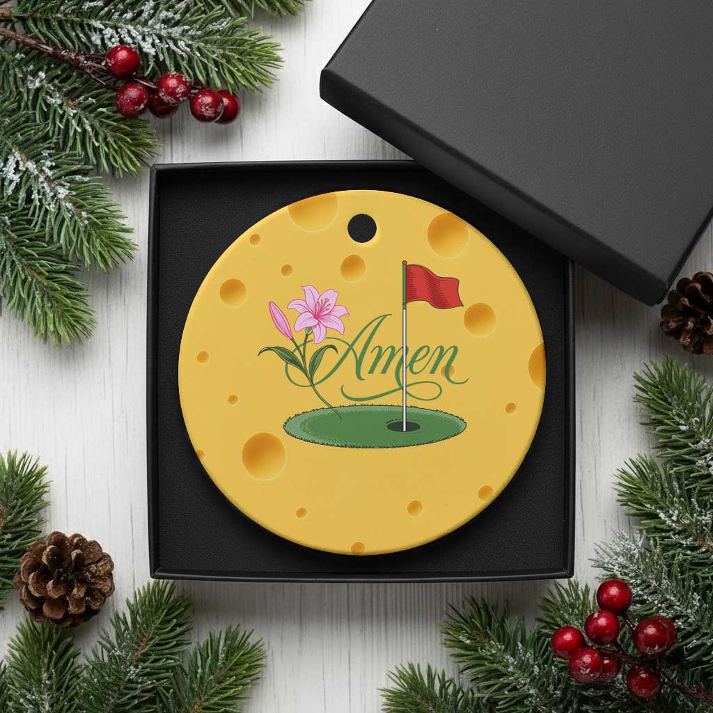 Amen Funny Golf Ceramic Ornament Azalea Floral Augusta Georgia for Golfers TS11 1pc Yellow Cheese Print Your Wear