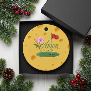Amen Funny Golf Ceramic Ornament Azalea Floral Augusta Georgia for Golfers TS11 1pc Yellow Cheese Print Your Wear