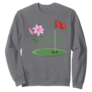 Amen Funny Golf Sweatshirt Azalea Floral Augusta Georgia for Golfers TS11 Charcoal Print Your Wear