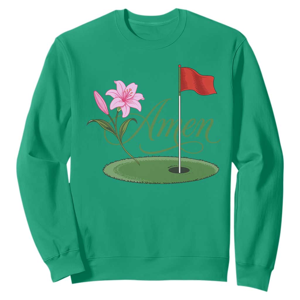 Amen Funny Golf Sweatshirt Azalea Floral Augusta Georgia for Golfers TS11 Irish Green Print Your Wear