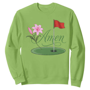 Amen Funny Golf Sweatshirt Azalea Floral Augusta Georgia for Golfers TS11 Lime Print Your Wear