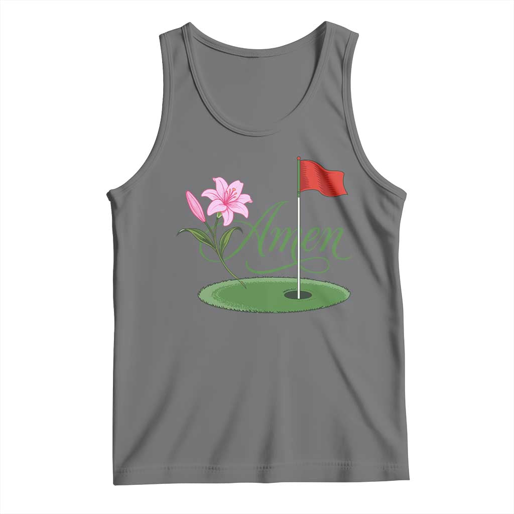 Amen Funny Golf Tank Top Azalea Floral Augusta Georgia for Golfers TS11 Black Heather Print Your Wear