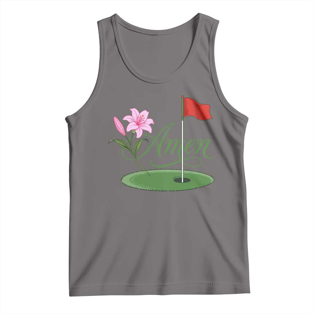 Amen Funny Golf Tank Top Azalea Floral Augusta Georgia for Golfers TS11 Deep Heather Print Your Wear