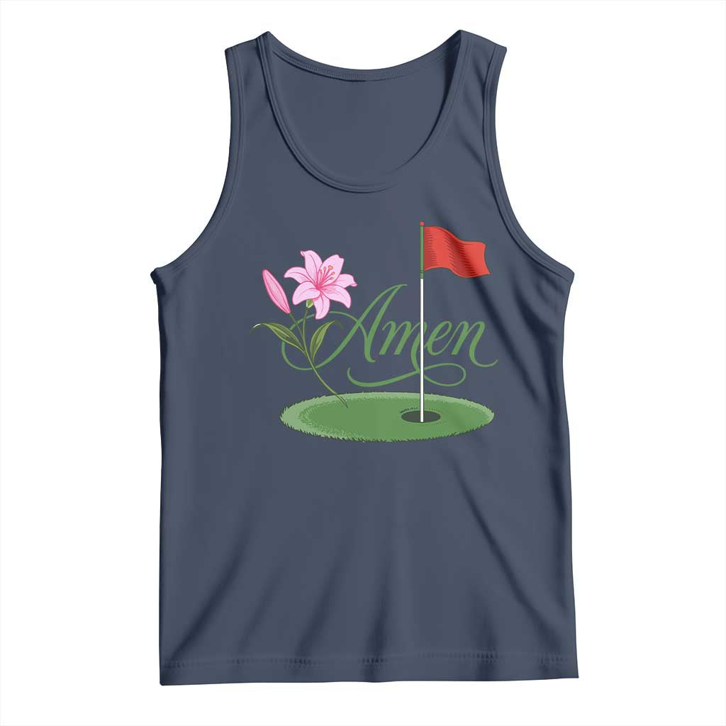 Amen Funny Golf Tank Top Azalea Floral Augusta Georgia for Golfers TS11 Navy Print Your Wear