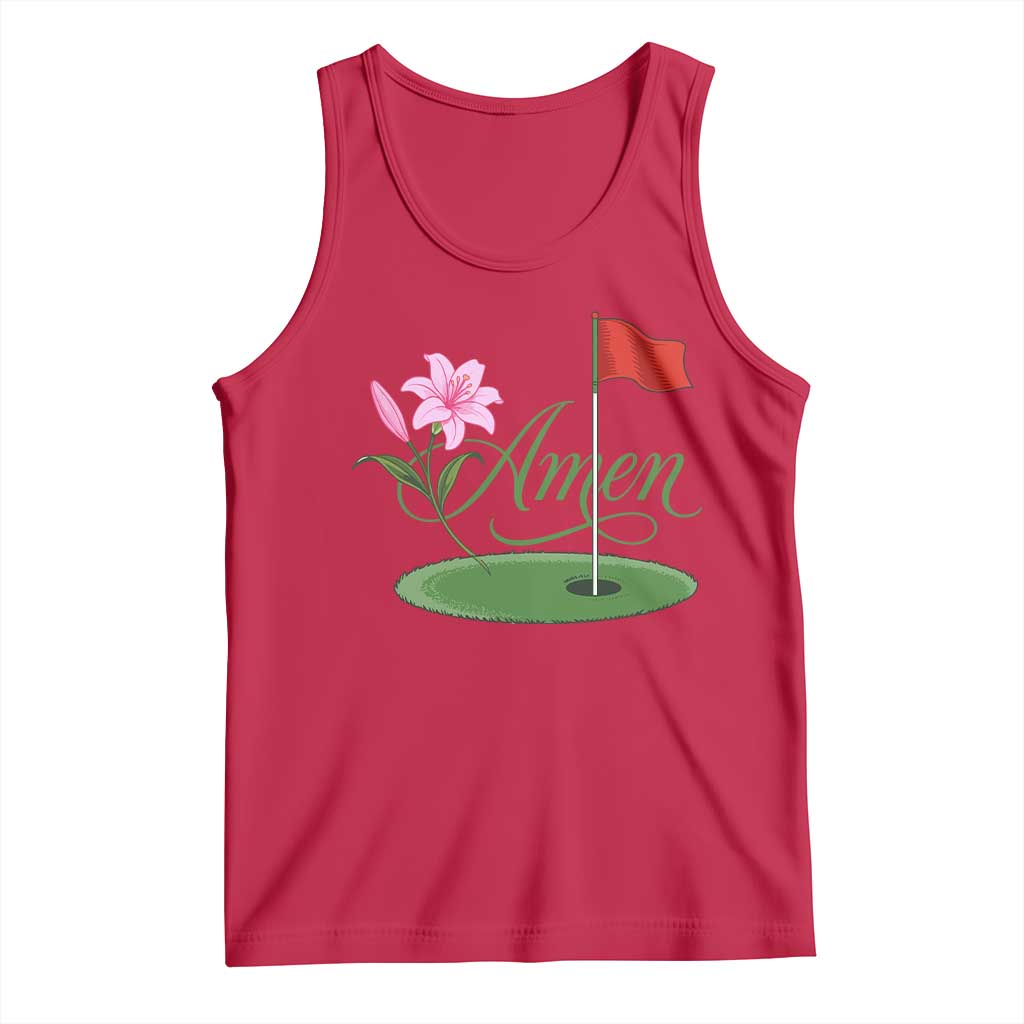 Amen Funny Golf Tank Top Azalea Floral Augusta Georgia for Golfers TS11 Red Print Your Wear