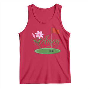 Amen Funny Golf Tank Top Azalea Floral Augusta Georgia for Golfers TS11 Red Print Your Wear