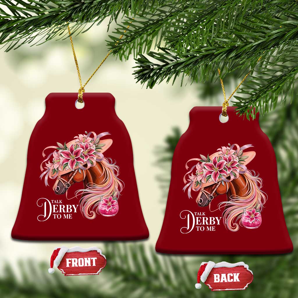Talk Derby To Me Ceramic Ornament Funny Horse Racing Derby Day Stargazer Lilies TS11 Print Your Wear