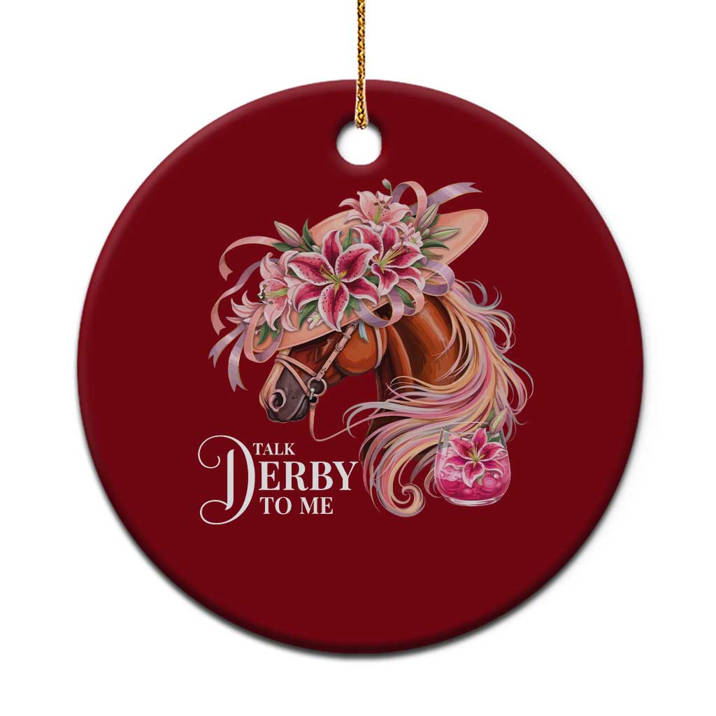 Talk Derby To Me Ceramic Ornament Funny Horse Racing Derby Day Stargazer Lilies TS11 1pc Red Print Your Wear