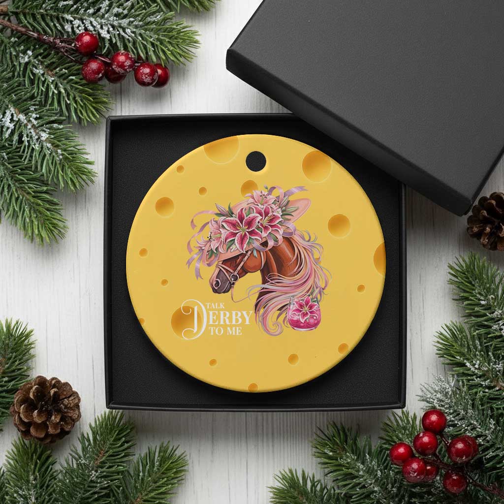 Talk Derby To Me Ceramic Ornament Funny Horse Racing Derby Day Stargazer Lilies TS11 1pc Yellow Cheese Print Your Wear