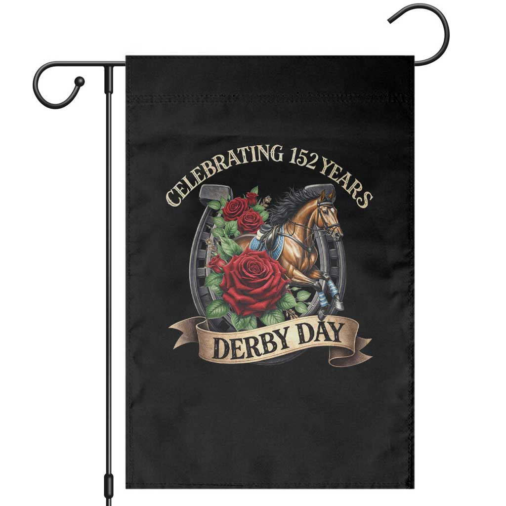 Celebrating 152 Years Derby Day Garden Flag Vintage Horse Racing Roses TS11 Black Print Your Wear