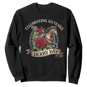 Celebrating 152 Years Derby Day Sweatshirt Vintage Horse Racing Roses TS11 Black Print Your Wear