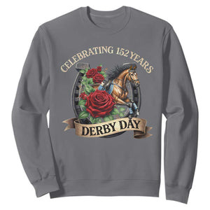Celebrating 152 Years Derby Day Sweatshirt Vintage Horse Racing Roses TS11 Charcoal Print Your Wear