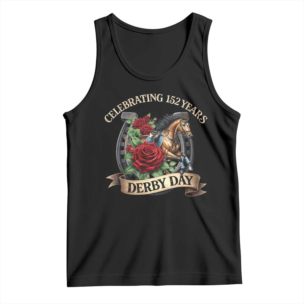 Celebrating 152 Years Derby Day Tank Top Vintage Horse Racing Roses TS11 Black Print Your Wear