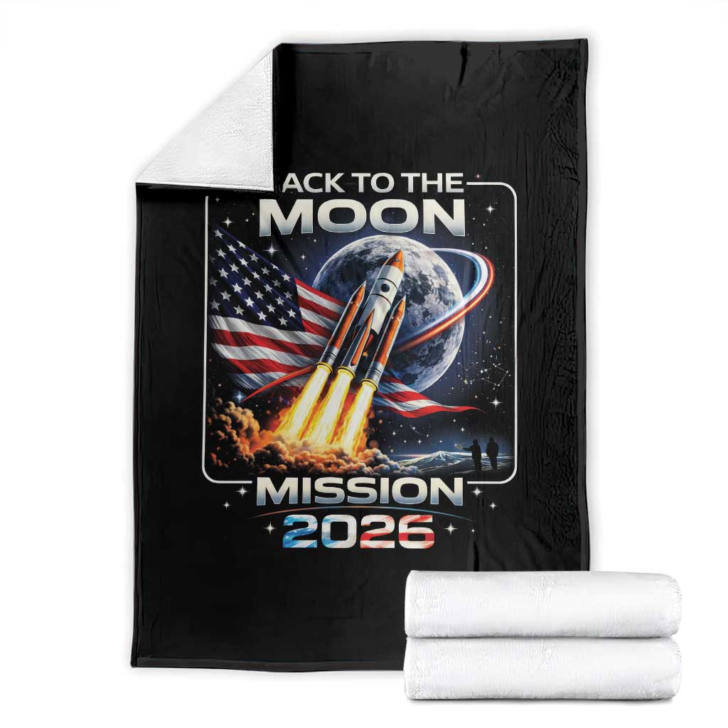 Back To The Moon Mission 2026 Throw Blanket Rocket Launch Moon Space Program TS11 Black Print Your Wear