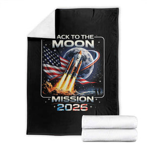 Back To The Moon Mission 2026 Throw Blanket Rocket Launch Moon Space Program TS11 Black Print Your Wear