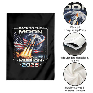 Back To The Moon Mission 2026 Garden Flag Rocket Launch Moon Space Program TS11 Print Your Wear