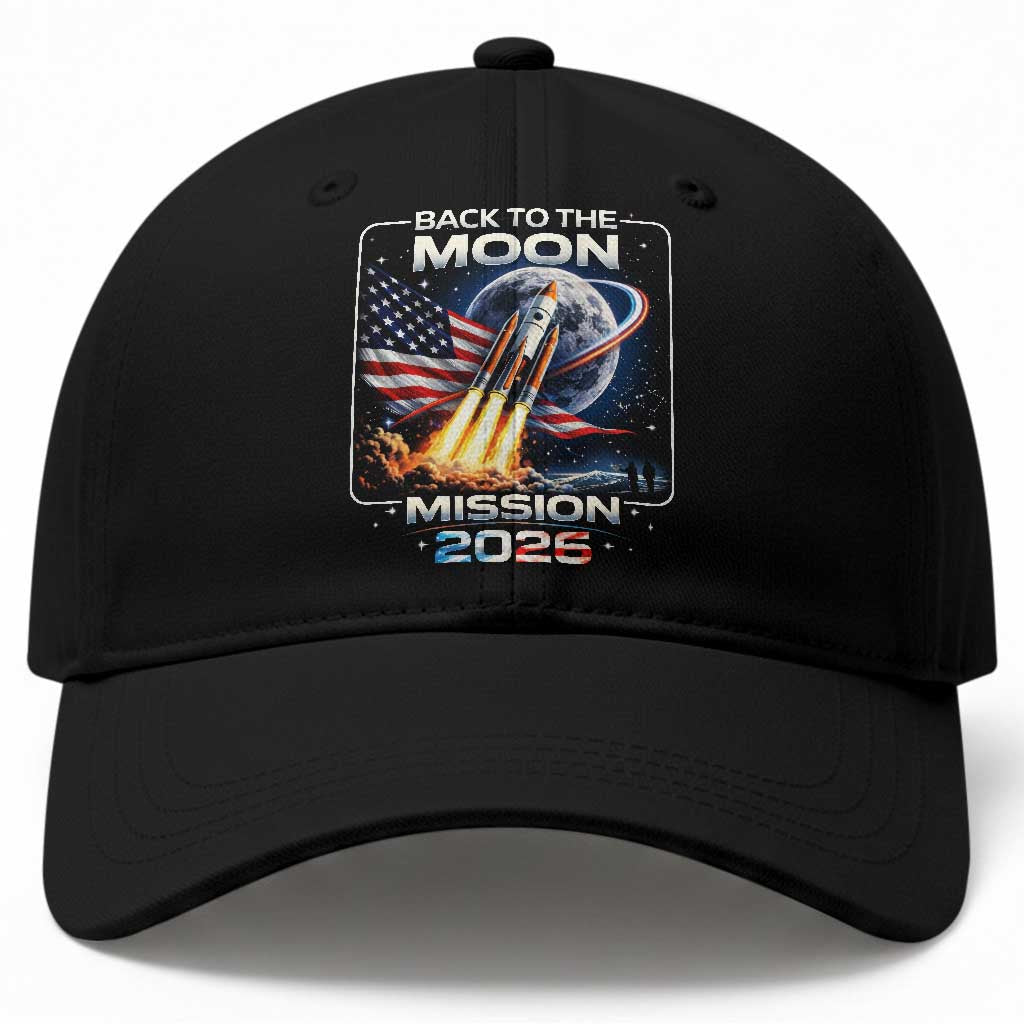 Back To The Moon Mission 2026 Baseball Cap Rocket Launch Moon Space Program TS11 Print Your Wear