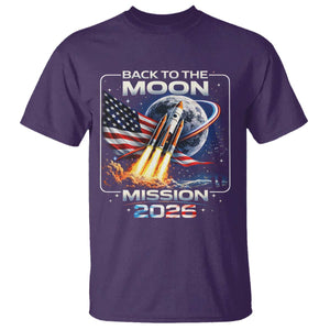 Back To The Moon Mission 2026 T Shirt Rocket Launch Moon Space Program TS11 Purple Print Your Wear