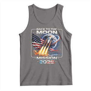 Back To The Moon Mission 2026 Tank Top Rocket Launch Moon Space Program TS11 Deep Heather Print Your Wear