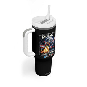 Back To The Moon Mission 2026 Tumbler With Handle Rocket Launch Moon Space Program TS11 Print Your Wear