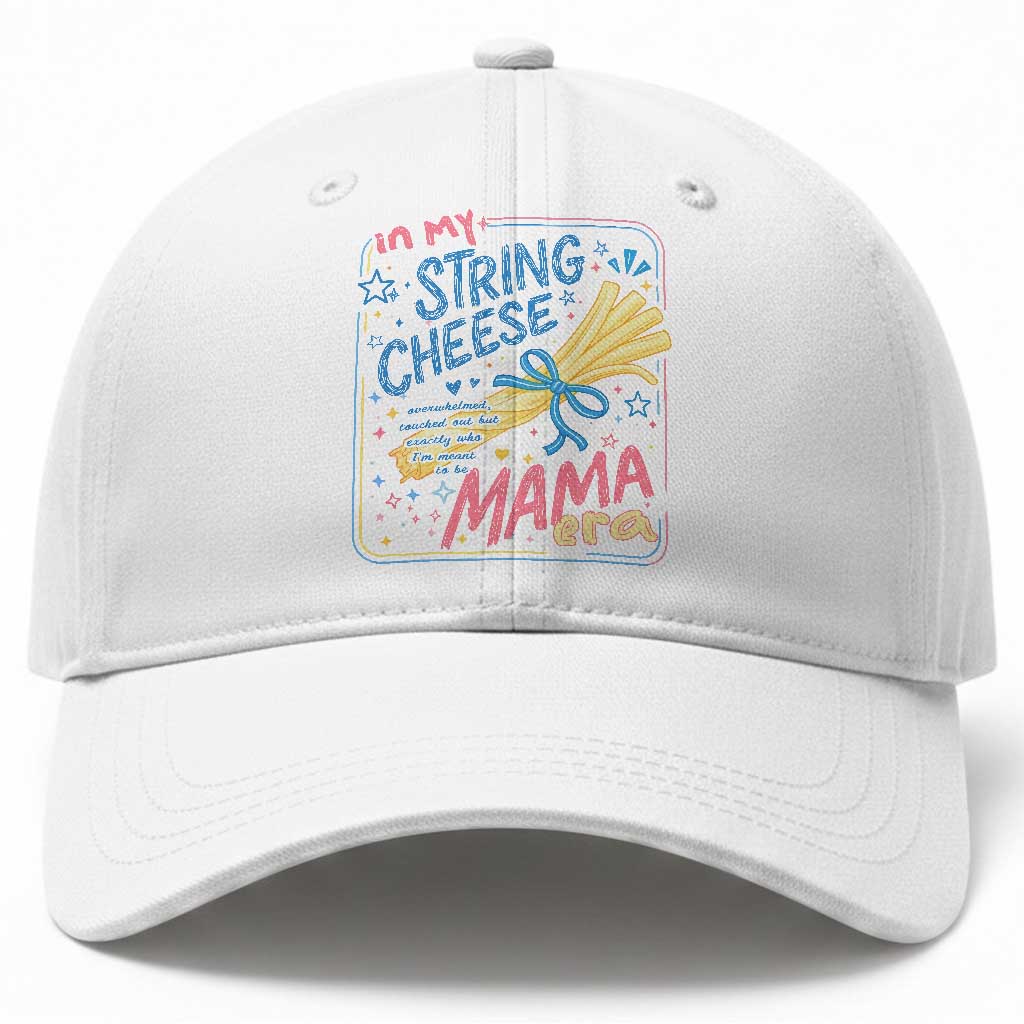 In My String Cheese Mama Era Baseball Cap Funny Mom Life Coquette Bow TS11 Print Your Wear