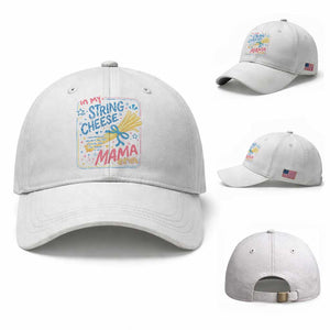 In My String Cheese Mama Era Baseball Cap Funny Mom Life Coquette Bow TS11 Baseball Cap Universal Fit White Print Your Wear