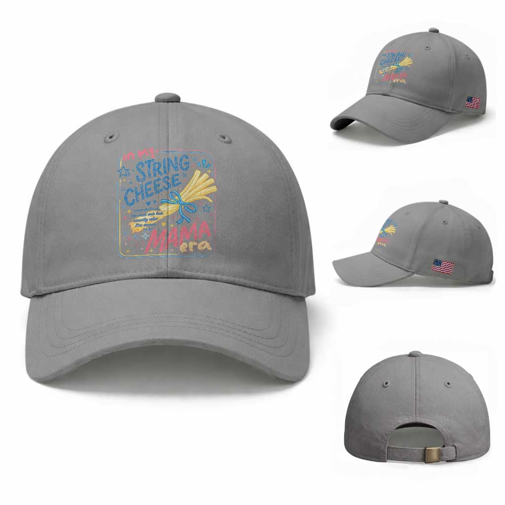 In My String Cheese Mama Era Baseball Cap Funny Mom Life Coquette Bow TS11 Baseball Cap Universal Fit Sport Gray Print Your Wear