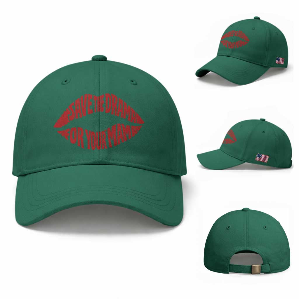 Save The Drama For Your Mama Baseball Cap Retro 90s Sitcom TS11 Baseball Cap Universal Fit Irish Green Print Your Wear