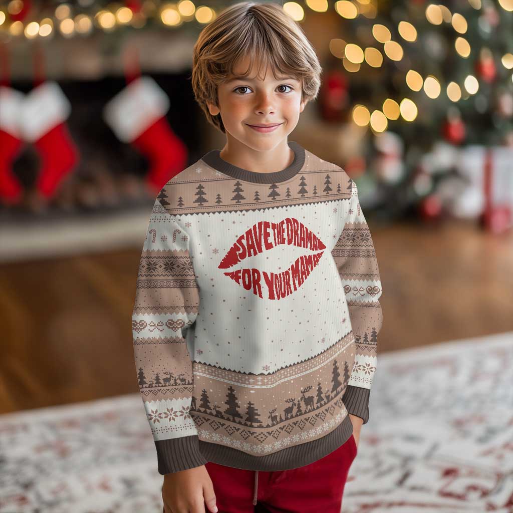Save The Drama For Your Mama Ugly Christmas Sweater Retro 90s Sitcom TS11 Mocha Mousse Print Your Wear