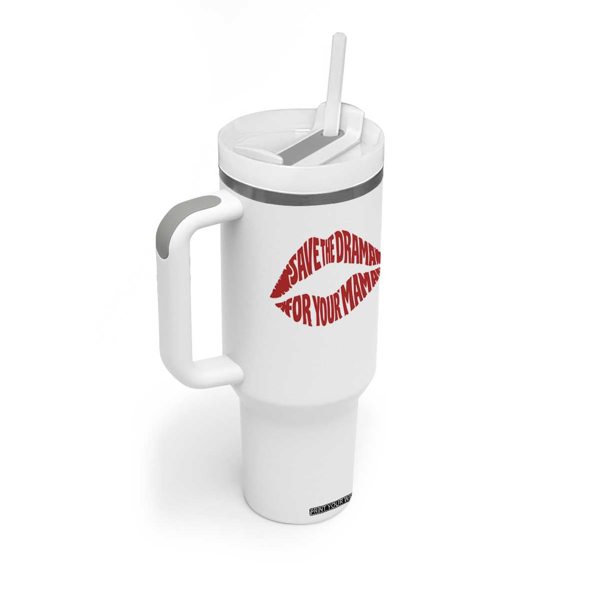 Save The Drama For Your Mama Tumbler With Handle Retro 90s Sitcom TS11 Print Your Wear