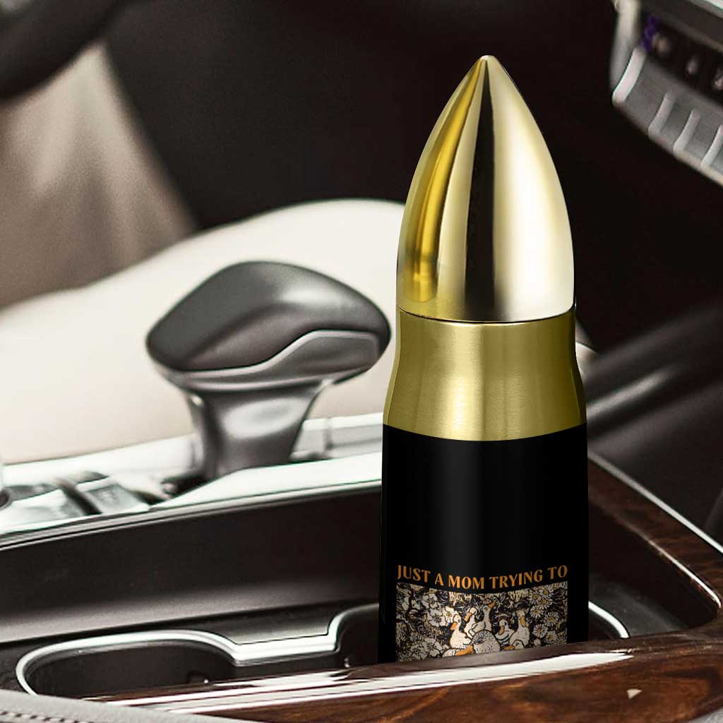 Just A Mom Trying To Keep Her Ducks In A Row Bullet Tumbler Funny Duck Mom TS11 Print Your Wear