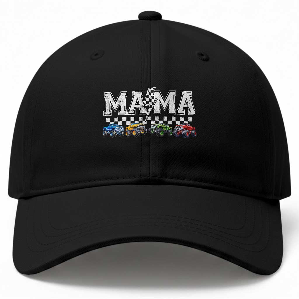 Monster Truck Mama Baseball Cap Funny Truck Mom Checkered Mother's Day TS11 Print Your Wear