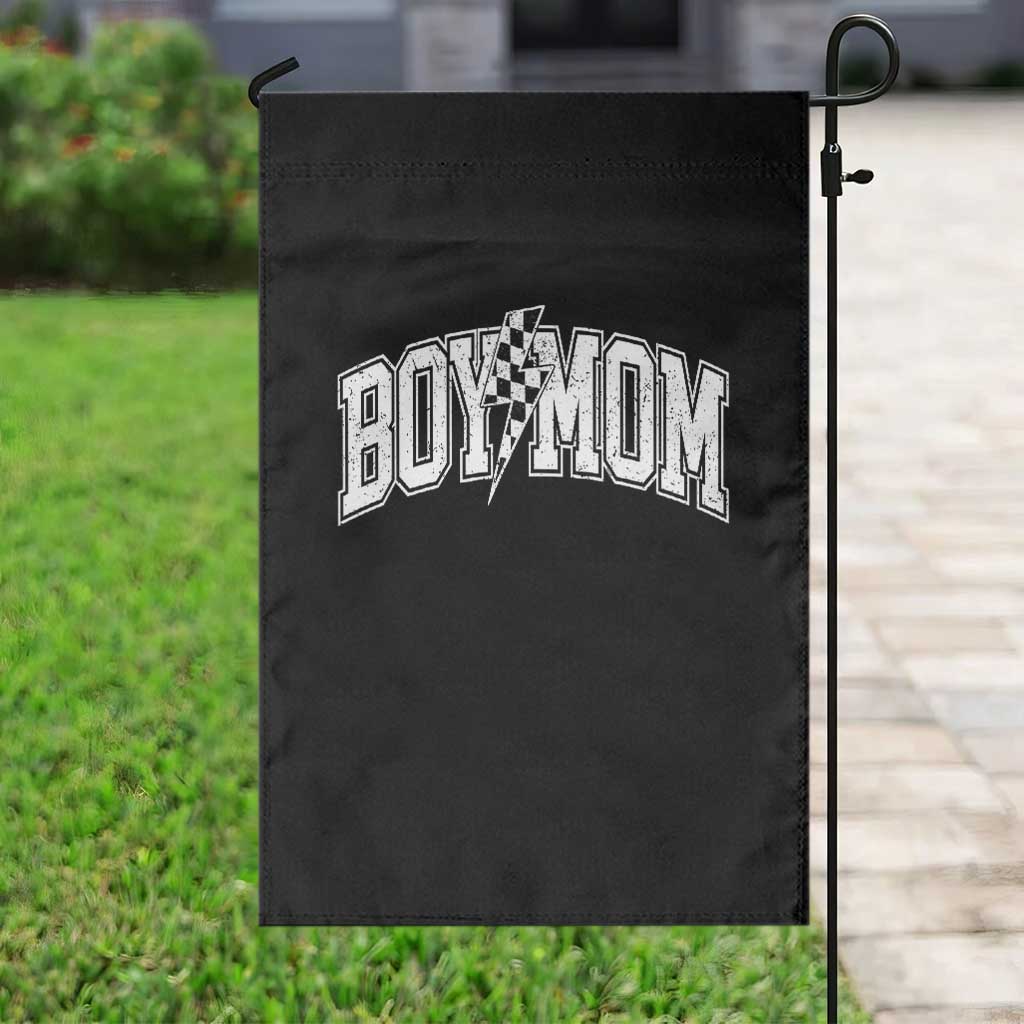 Boy Mom Lightning Bolt Checkered Varsity Son Mama Garden Flag TS11 Print Your Wear
